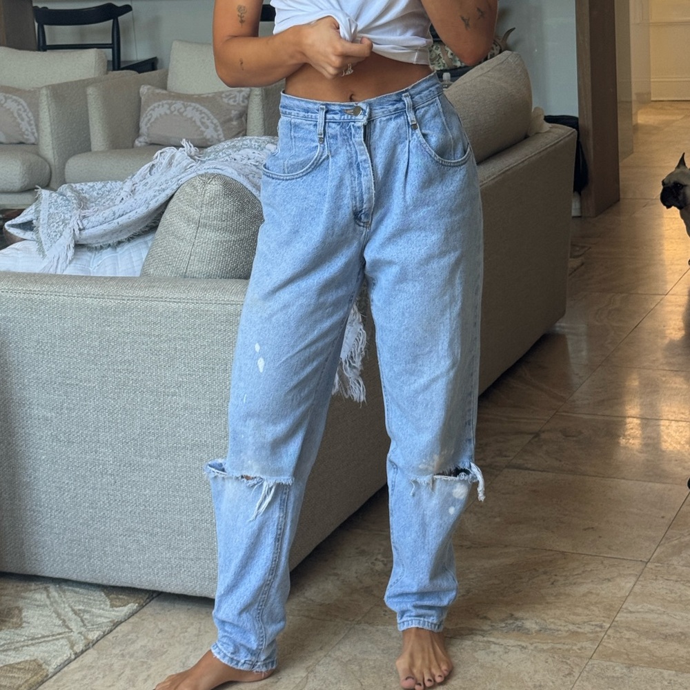 VINTAGE L.L Bean High-waisted blue jeans
